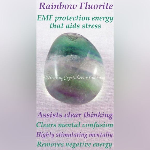 RAINBOW FLUORITE QUARTZ MUSHROOM HEALING STONE 2 IN TALL NEW - Picture 7 of 7